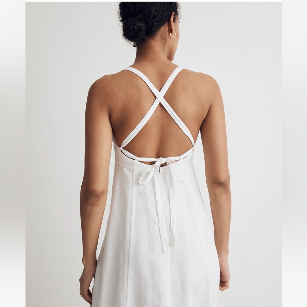 Madewell White Midi Dress with Eyelet Hem - Picture 2 of 5